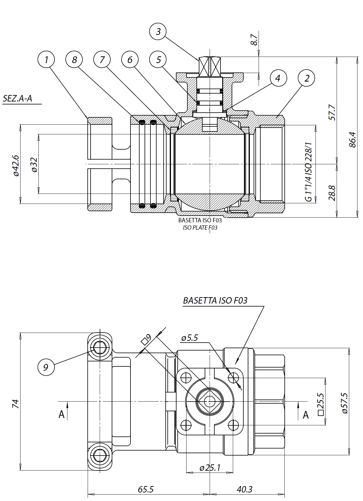 Ball valve brass Item D122